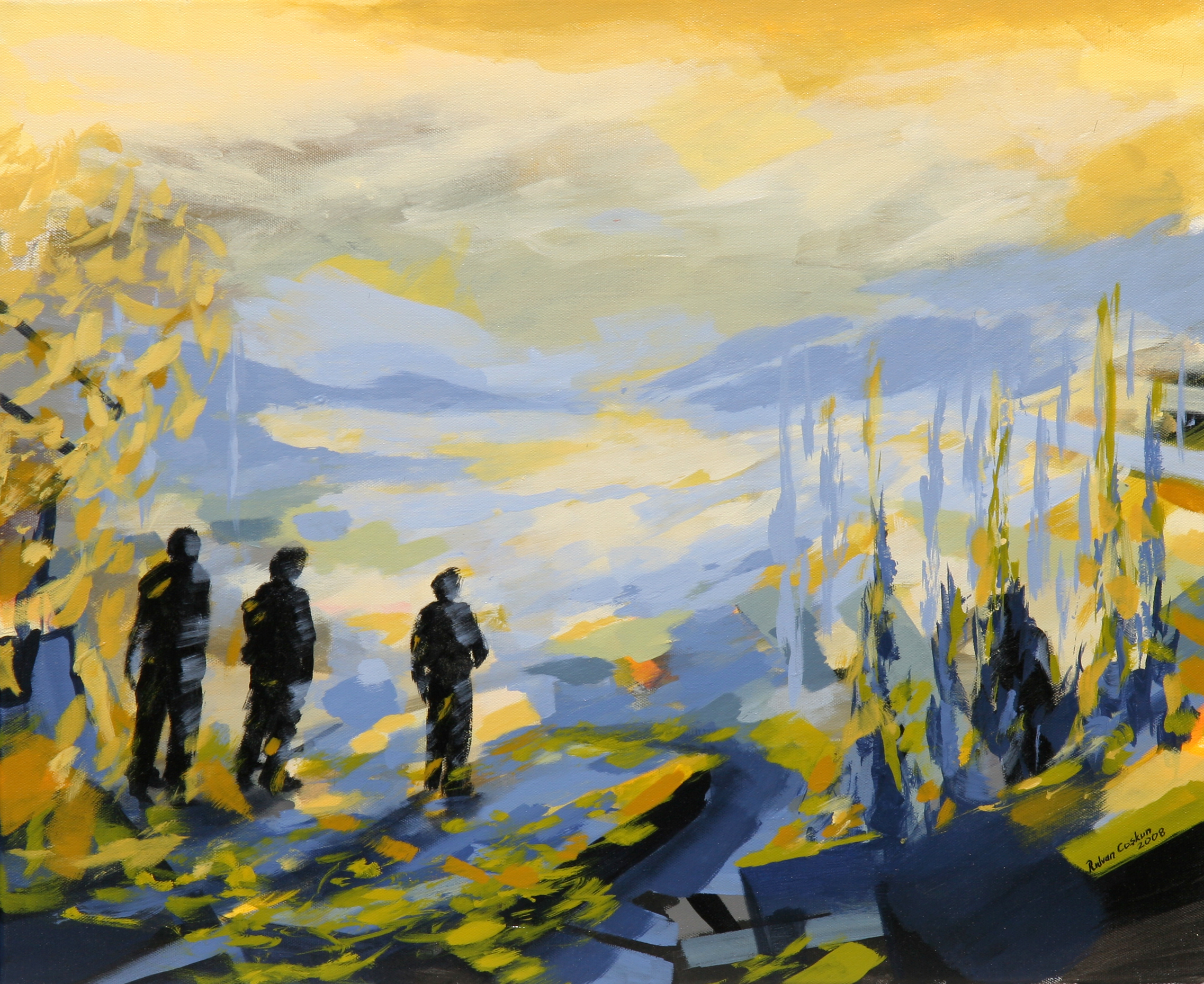 Tuval Üzerine Akrilik 'Üç Arkadaş' 64x74cm 2008